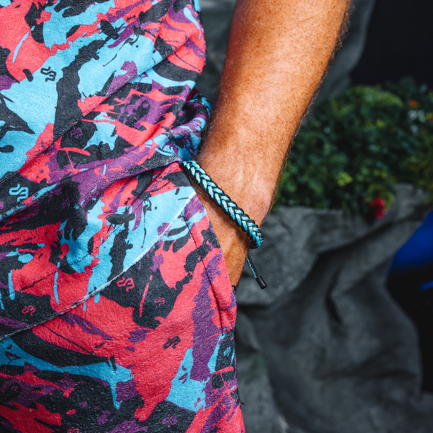 89. Bracelet Braided Rope cyan image