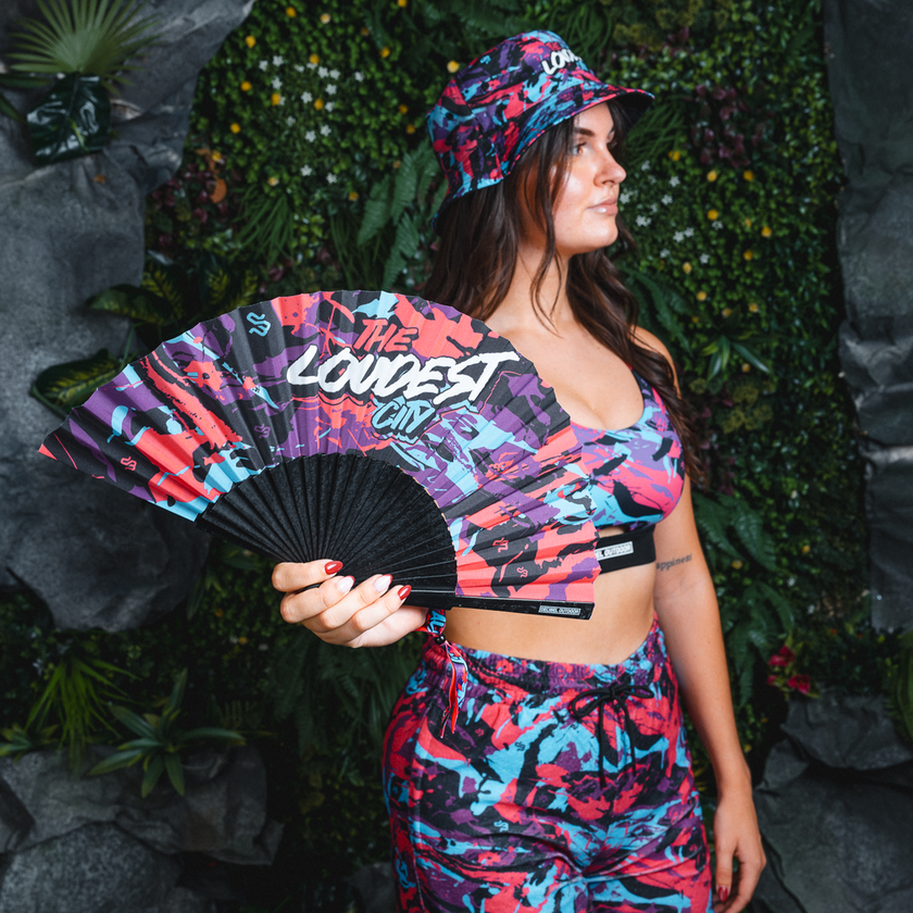 68. Handfan Loudest City All Over multicolor