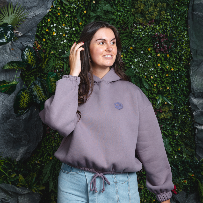 43. Hooded Sweater Mauve cropped fit