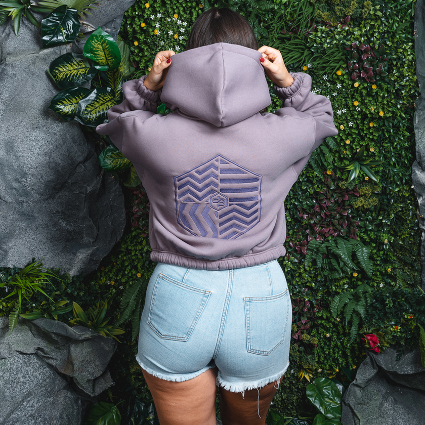 43. Hooded Sweater Mauve cropped fit