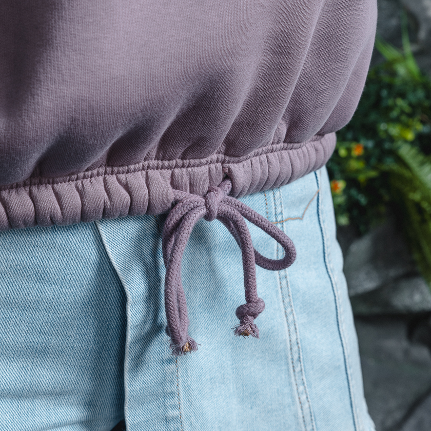 43. Hooded Sweater Mauve cropped fit