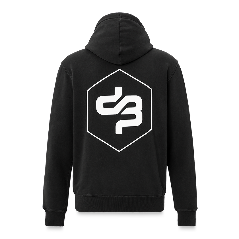 21. Hooded Zip Grey Acid wash