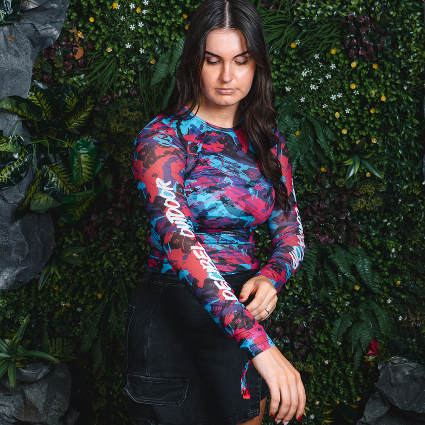 33. Longsleeve Mesh All Over multicolor